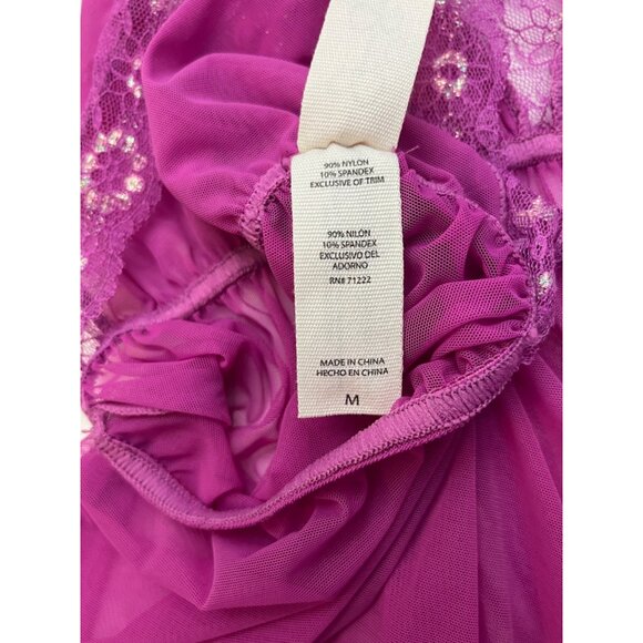 Jessica Simpson Sheer Teddy Bright Pink Lingerie Size Medium - Picture 9 of 11